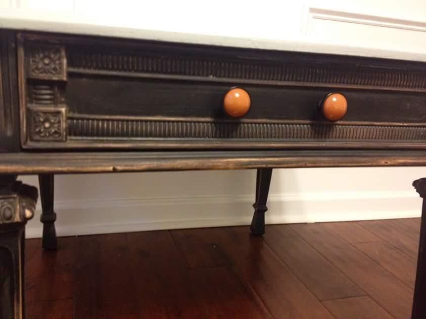 1-3/8" Terra Cotta Ceramic Insert Knob Flat Black