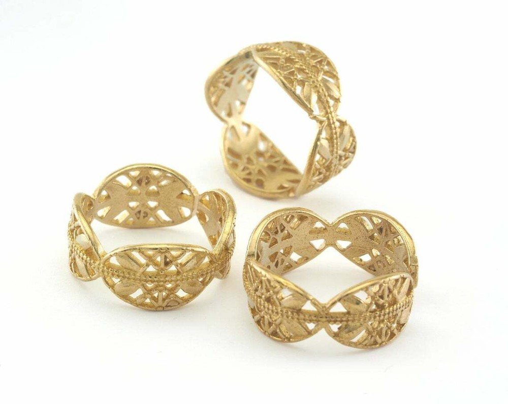 Adjustable Ring Raw brass (17mm 7US inner size - Adjustable ) OZ3438