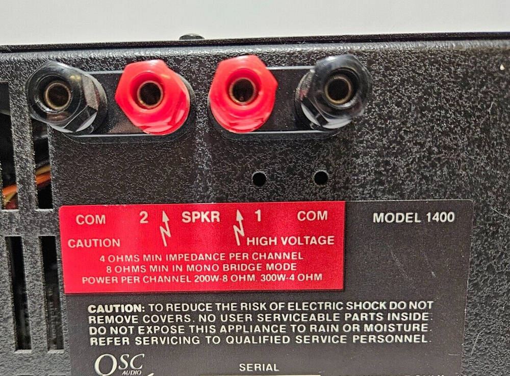 QSC Model 1400 200W@8 Ohms Power Amp- Turns On- Pulled From Working Environment