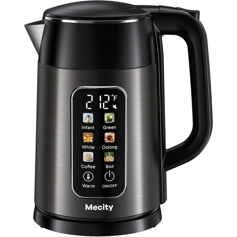 Touch Screen Electric Kettle 1.7L Fast Boil 1500W Automatic Shut-Off Safe Design