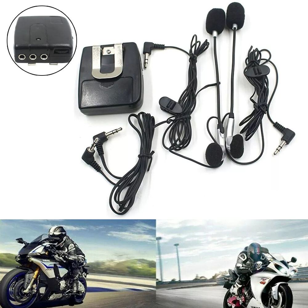 Motorcycle Audio Communication System Host Kit Helmet Intercom Headset Earphone