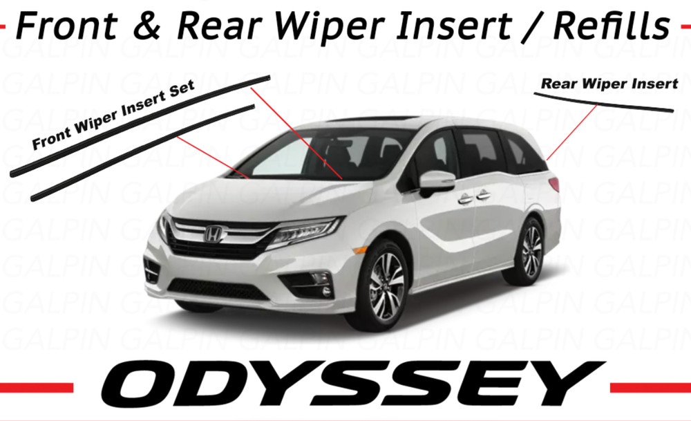 Genuine OEM Honda Odyssey Front & Rear Wiper Rubber Insert Set Inserts 2018-2025