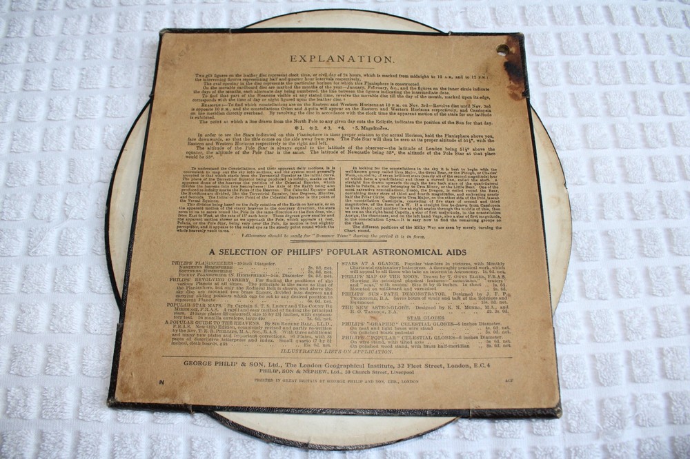 Philips' Planisphere Showing the Principal Stars
