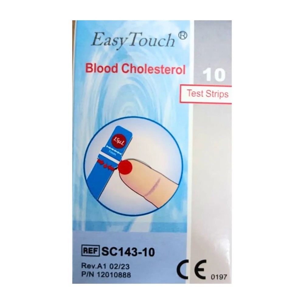 ORIGINAL Easy Touch Test Strips For Cholesterol Level Check - 10 Test Strips