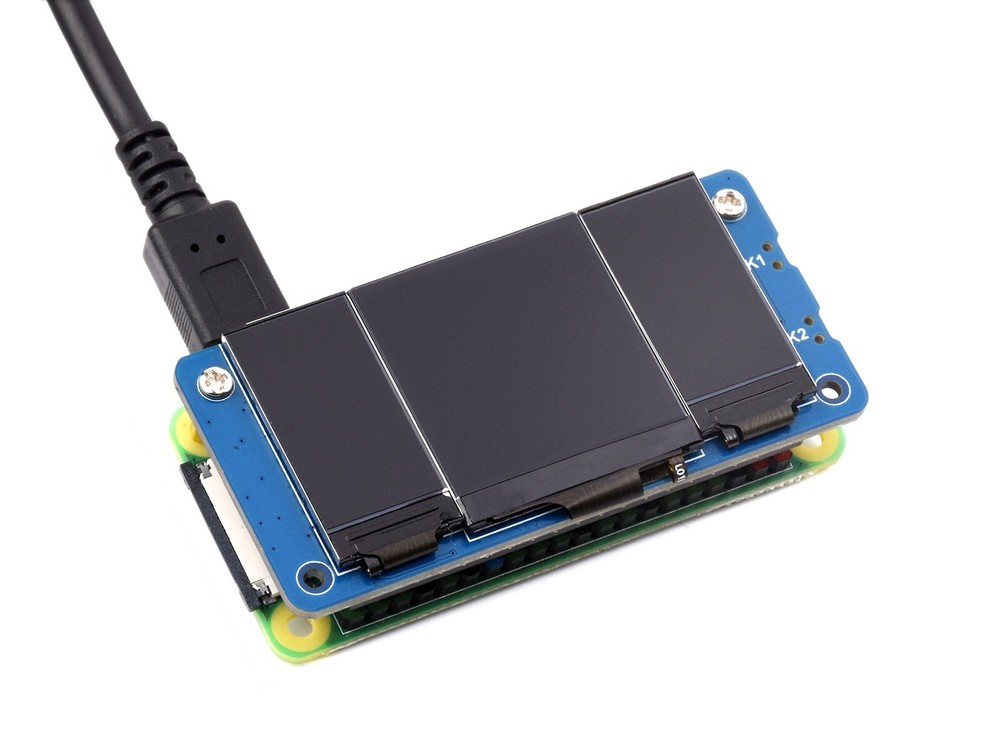 Waveshare Triple LCD HAT For Raspberry Pi, Onboard 1.3inch IPS LCD Main Screen