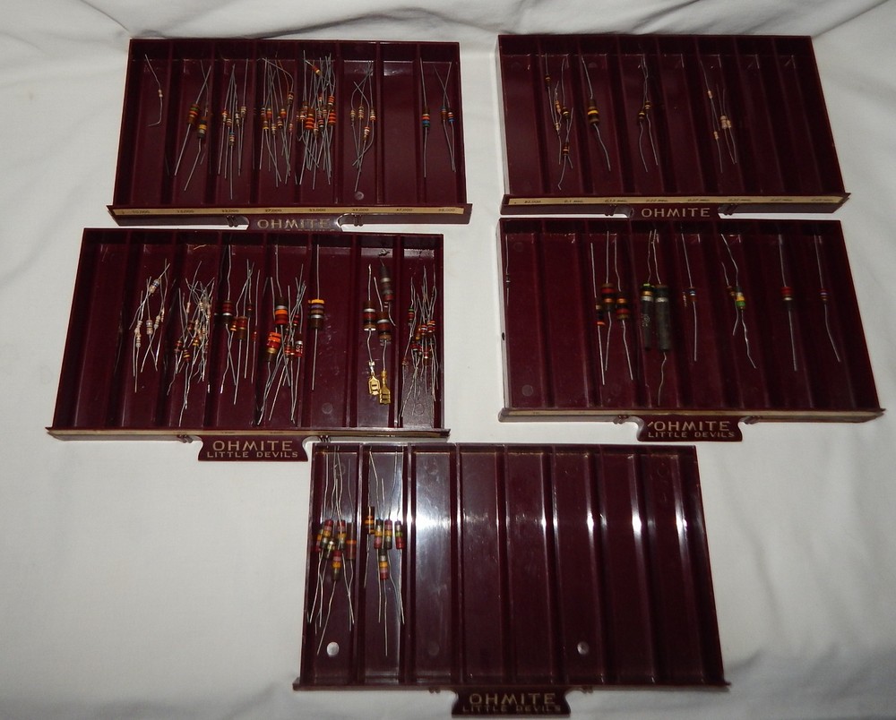 Vintage Ohmite Little Devils Art Deco Bakelite Storage Cabinets