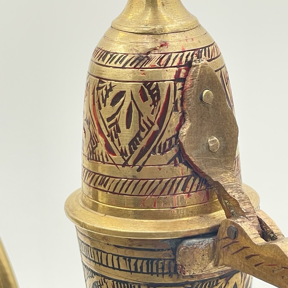 Etched Brass Ewer & Vase India
