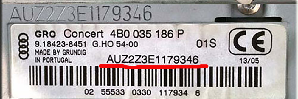 Audi Radio Code Service – Decode PIN for Concert Chorus Beta