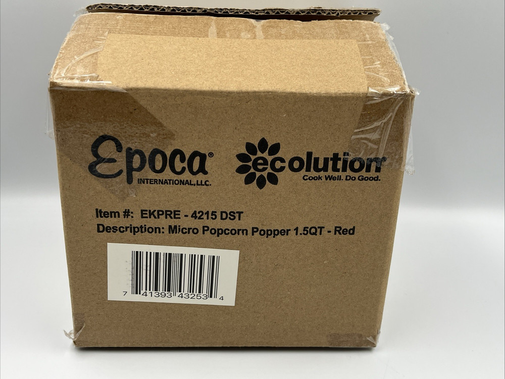 Ecolution Micro-Pop Microwave Popcorn Popper Temperature Dishwasher Safe Glass