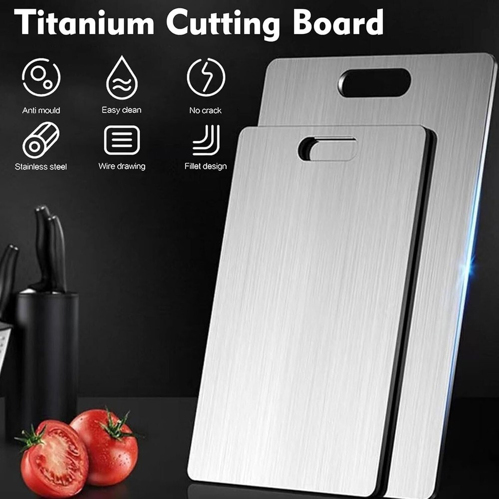 Titanium Cutting Board Double-Sided Titanium Cutting Boards for Kitchen Camping