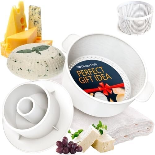 Versatile Cheese Making Kit: Includes Mold, Follower & Reusable Cheesecloth