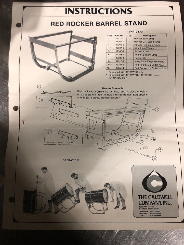NOS Red Rocker Barrel Stand