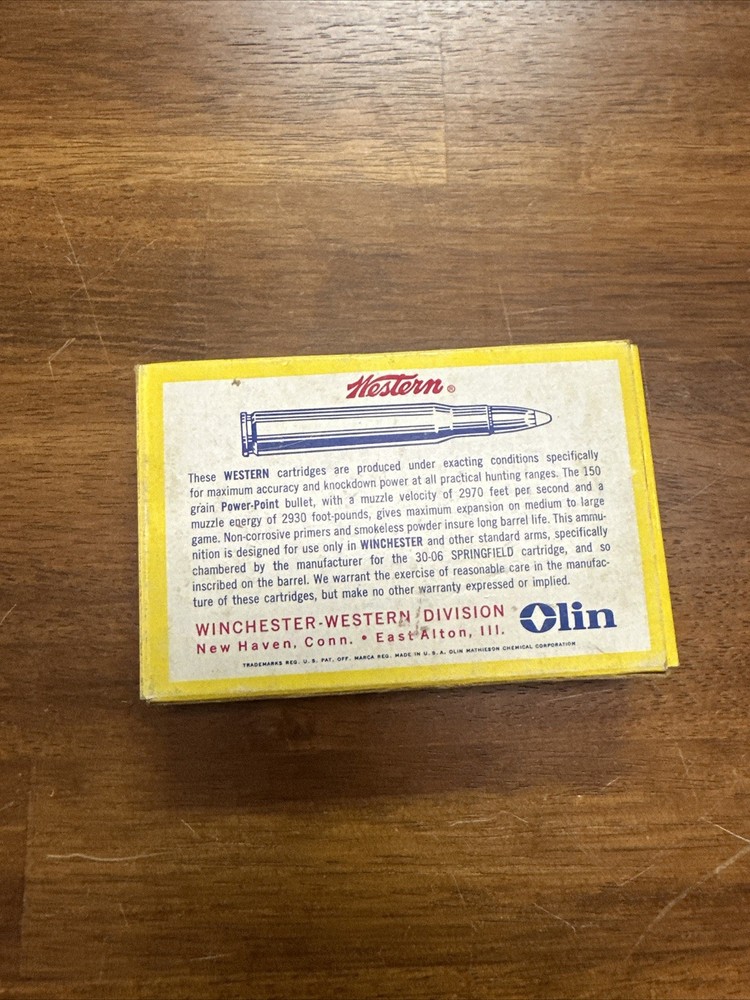 Western Super X Power Point 30-06 Springfield 150 Gr Empty Ammo Box With Insert