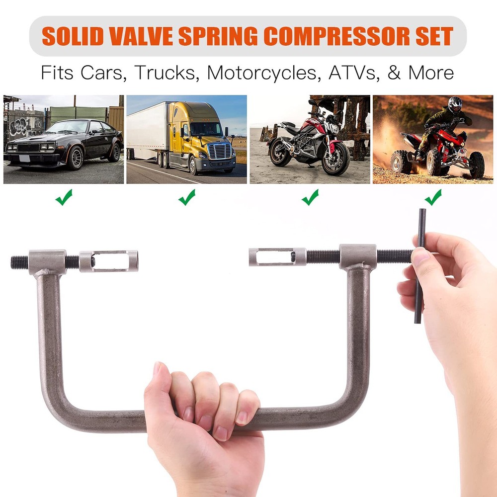 12Pcs Valve Spring Compressor with Valve Lapper Set Auto Compression C-Clamp ...