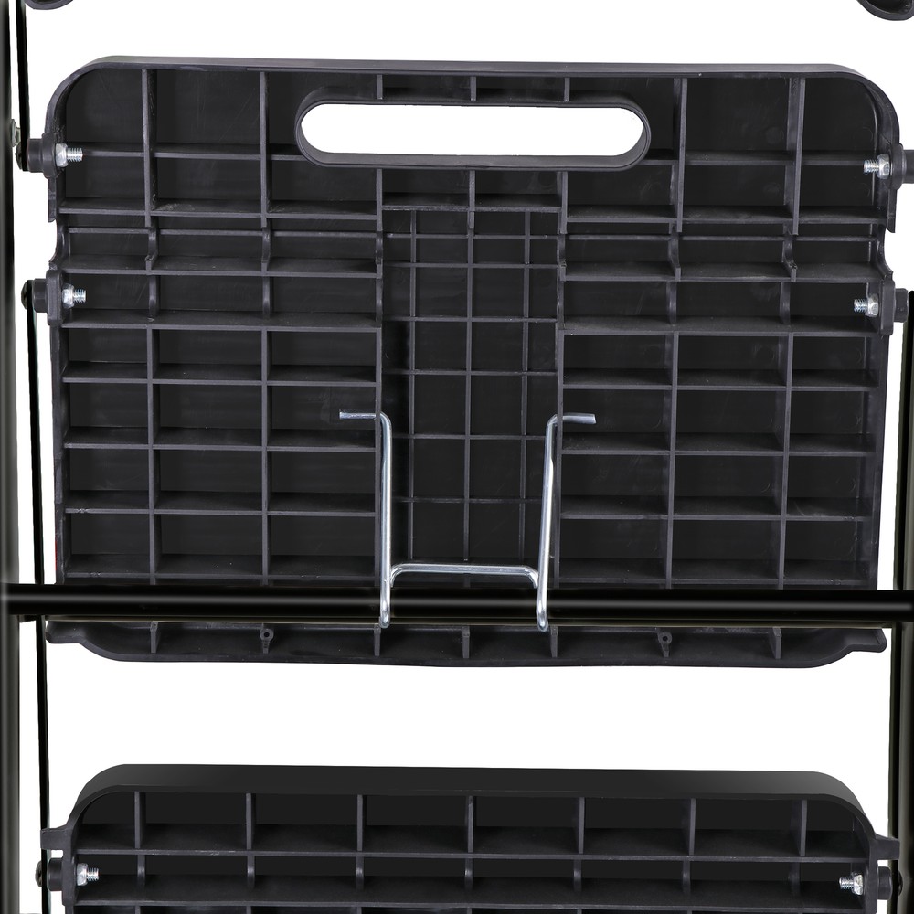 Step Ladder 4 Step Folding Black 330 Lbs Max Load Ladder Folding W/ Work Tray