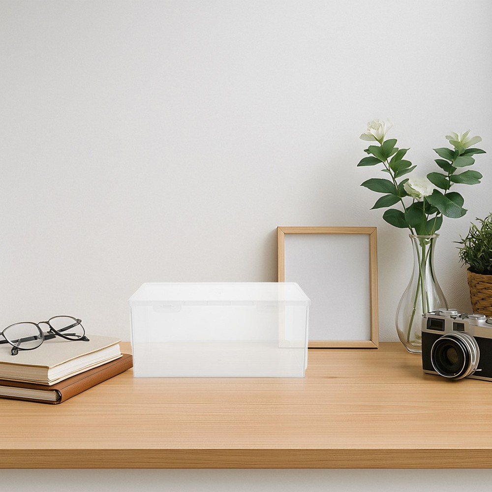 CD Storage Case - Stackable Clear Container for DVDs Disc Albums Books -