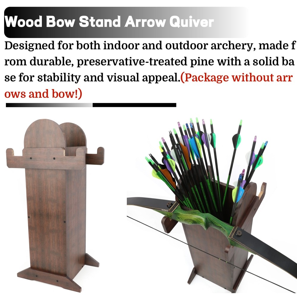 Solid Wooden Quiver Bow Stand Thickened Shoot Target Practice Archery Arrow Case