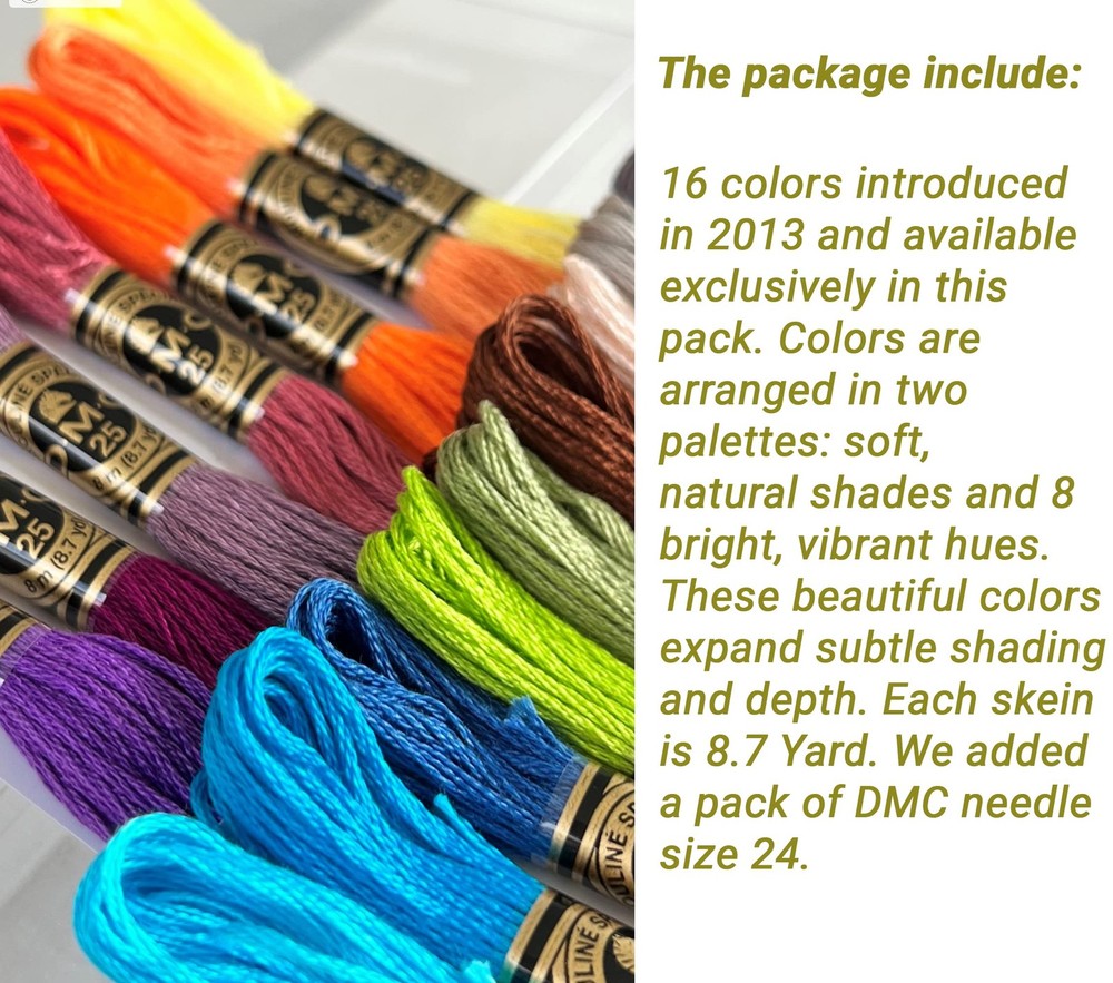 DMC Embroidery Floss, DMC Embroidery Thread Pack,Exclusive Colors,Kit Bundle ...
