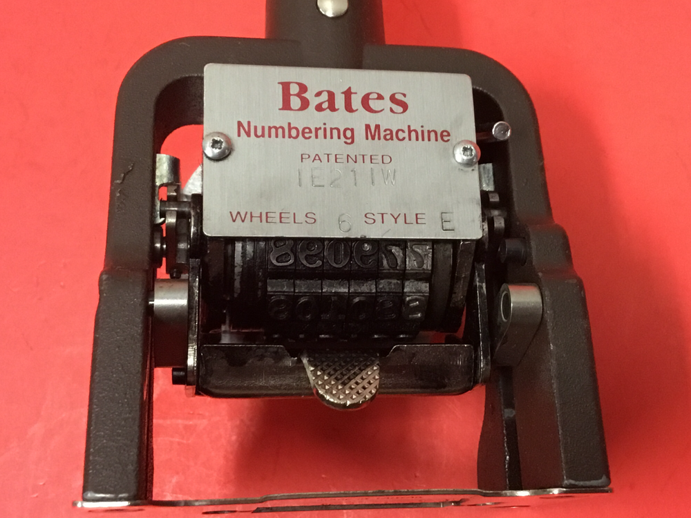 Bates - P/N: IE211W - Numbering Machine - 6 Wheels - Style E