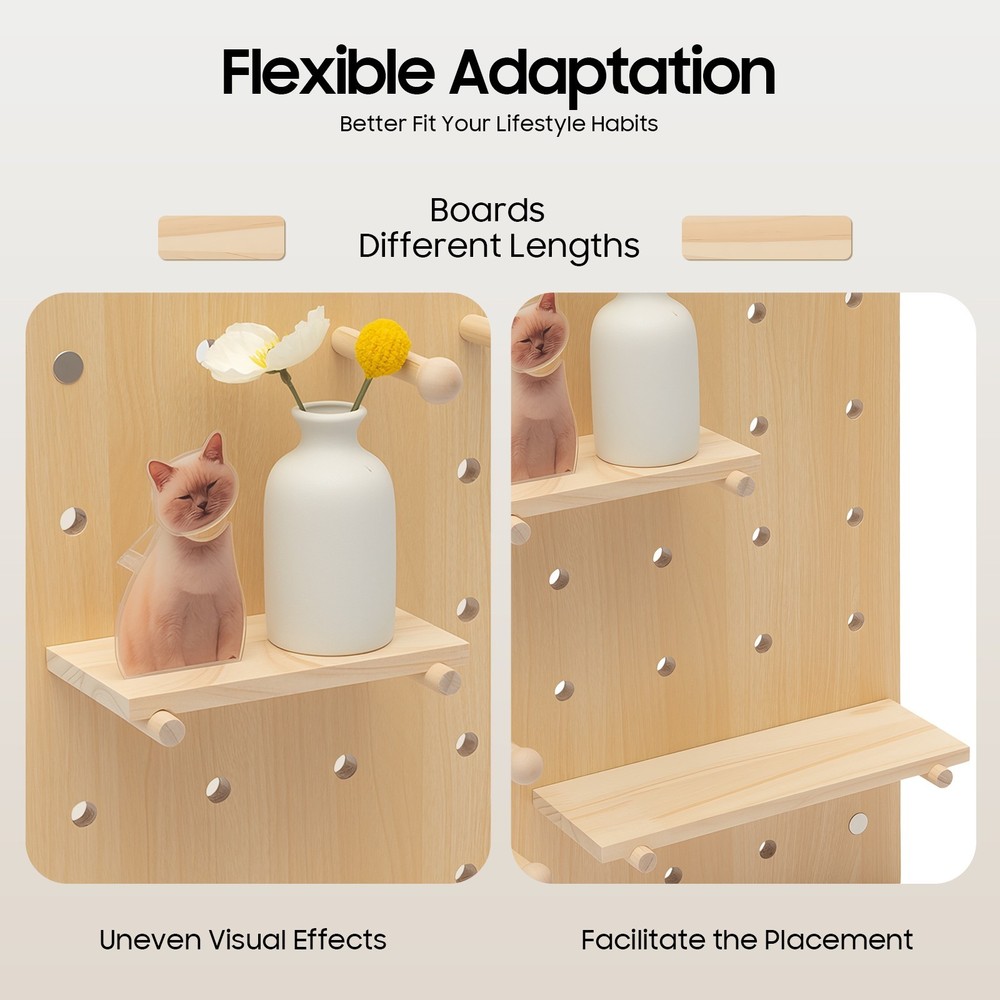 Wood Pegboard Combination Wall Organizer Kit Wooden Display Pegboard Panel