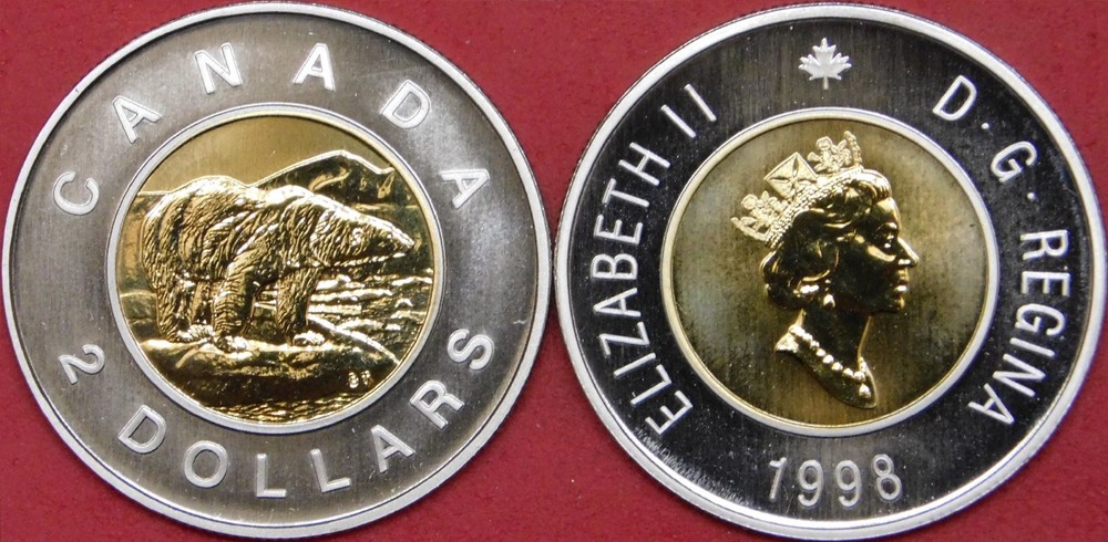 Specimen 1998 Canada 2 Dollars From Mint's Set