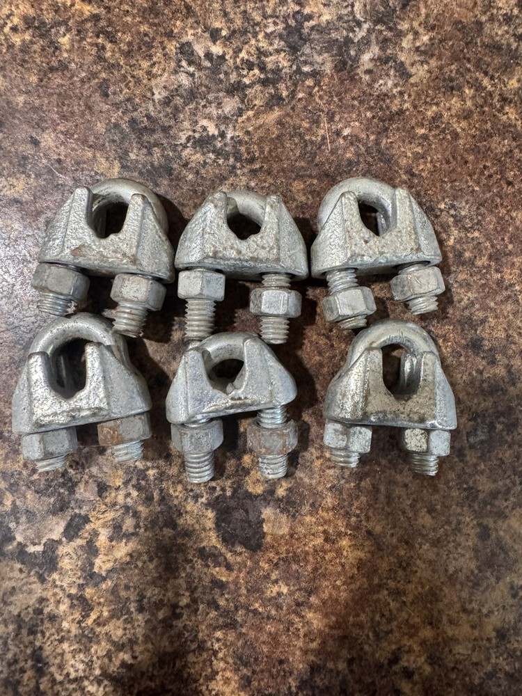6 pc Wire Rope Clamp Cable Clamp 3/8" Galvanized