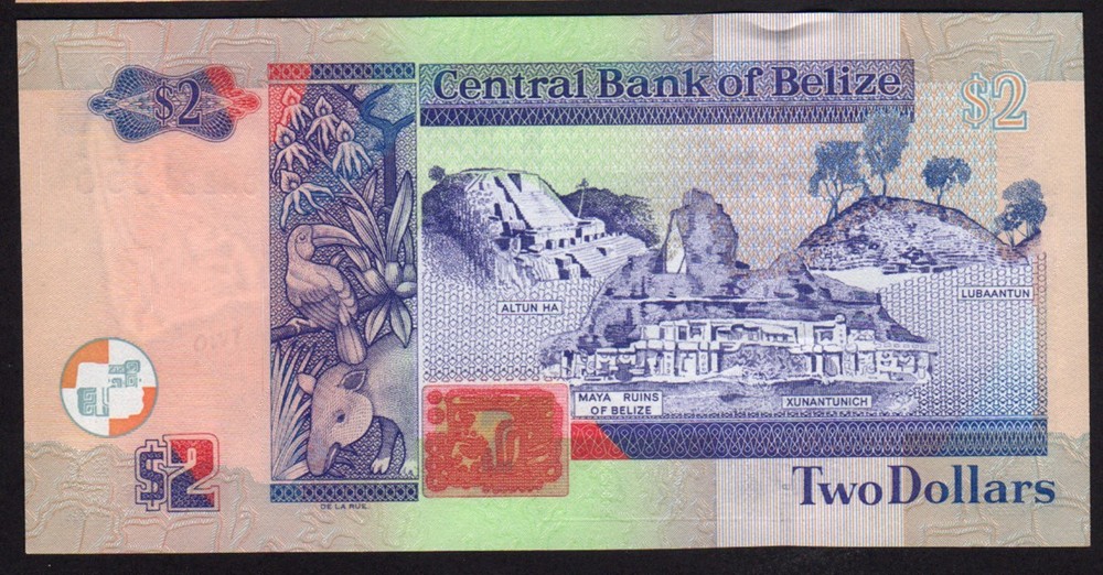 Belize, 2 Dollars, 2014, P66 Mint Unc