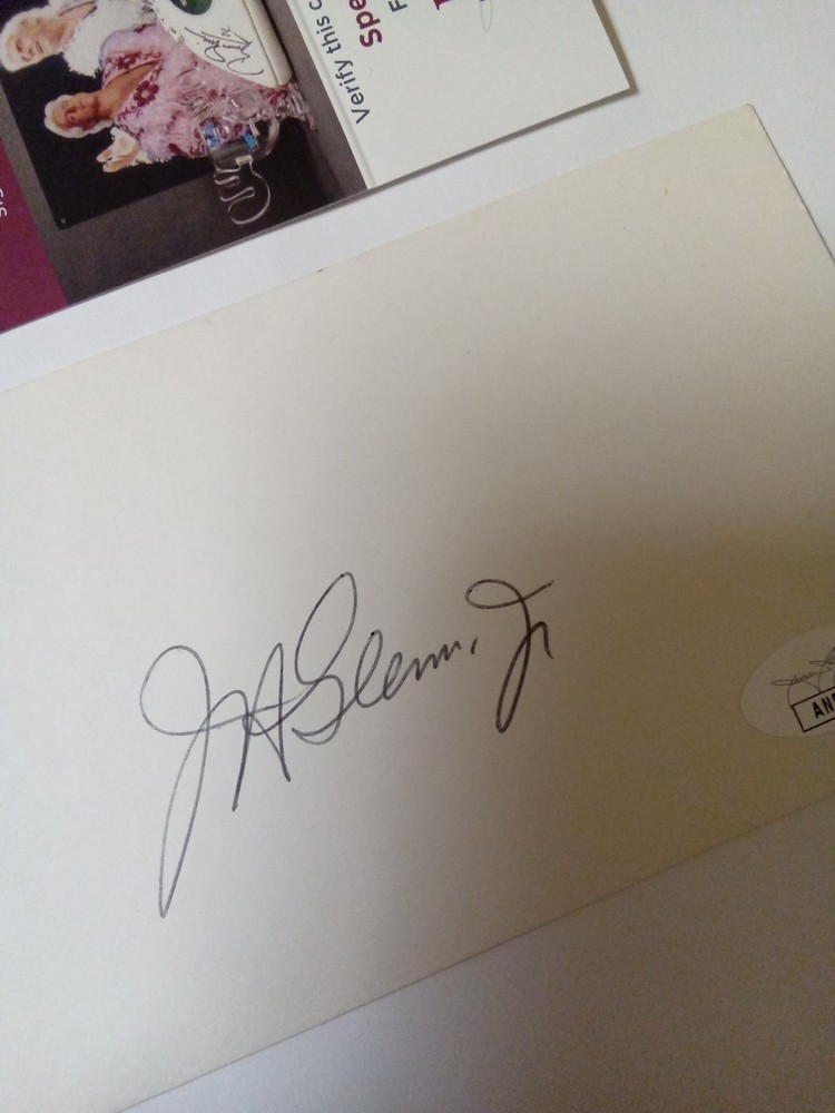 John Glenn Senator & Astronaut Signed Index Card JSA