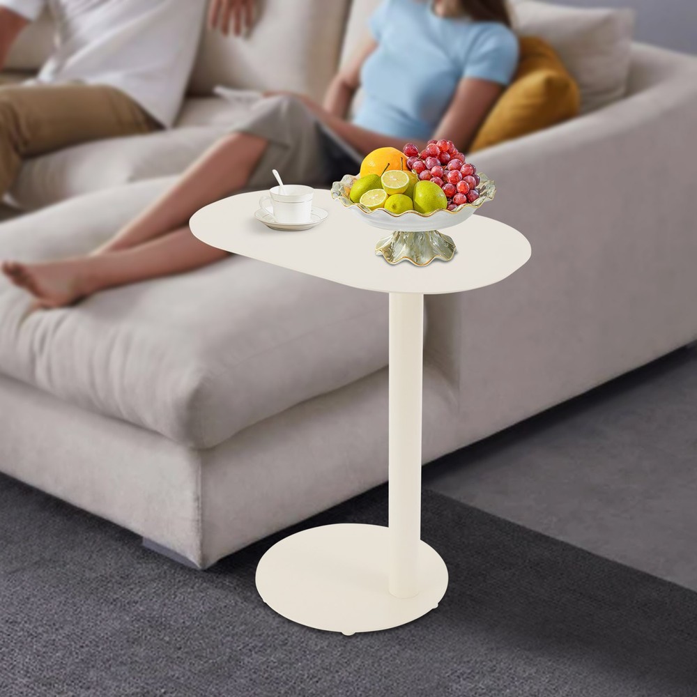 C-Shaped Side Table, Iron End Table, Couch Side Table Freestanding