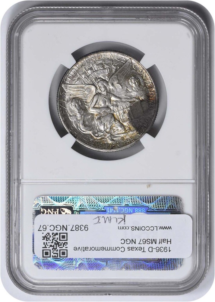 Texas Commemorative Silver Half Dollar 1936-D MS67 NGC