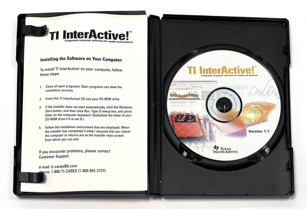 2001 TEXAS INSTRUMENTS TI Interactive! Computer Software for Math Science SET