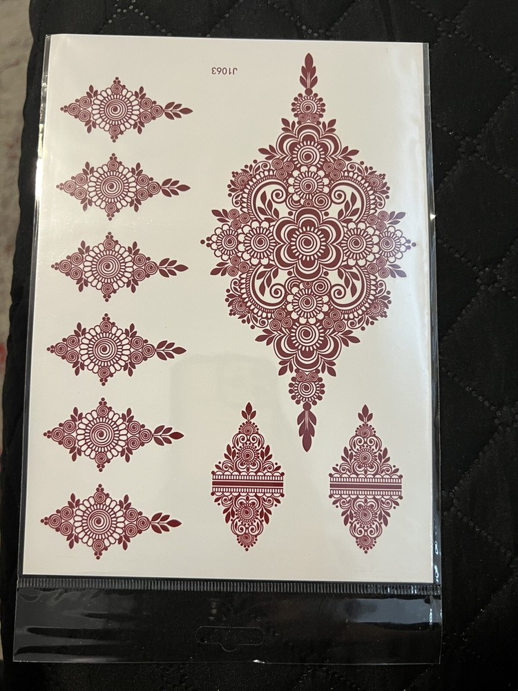 10 x henna stickers water proof