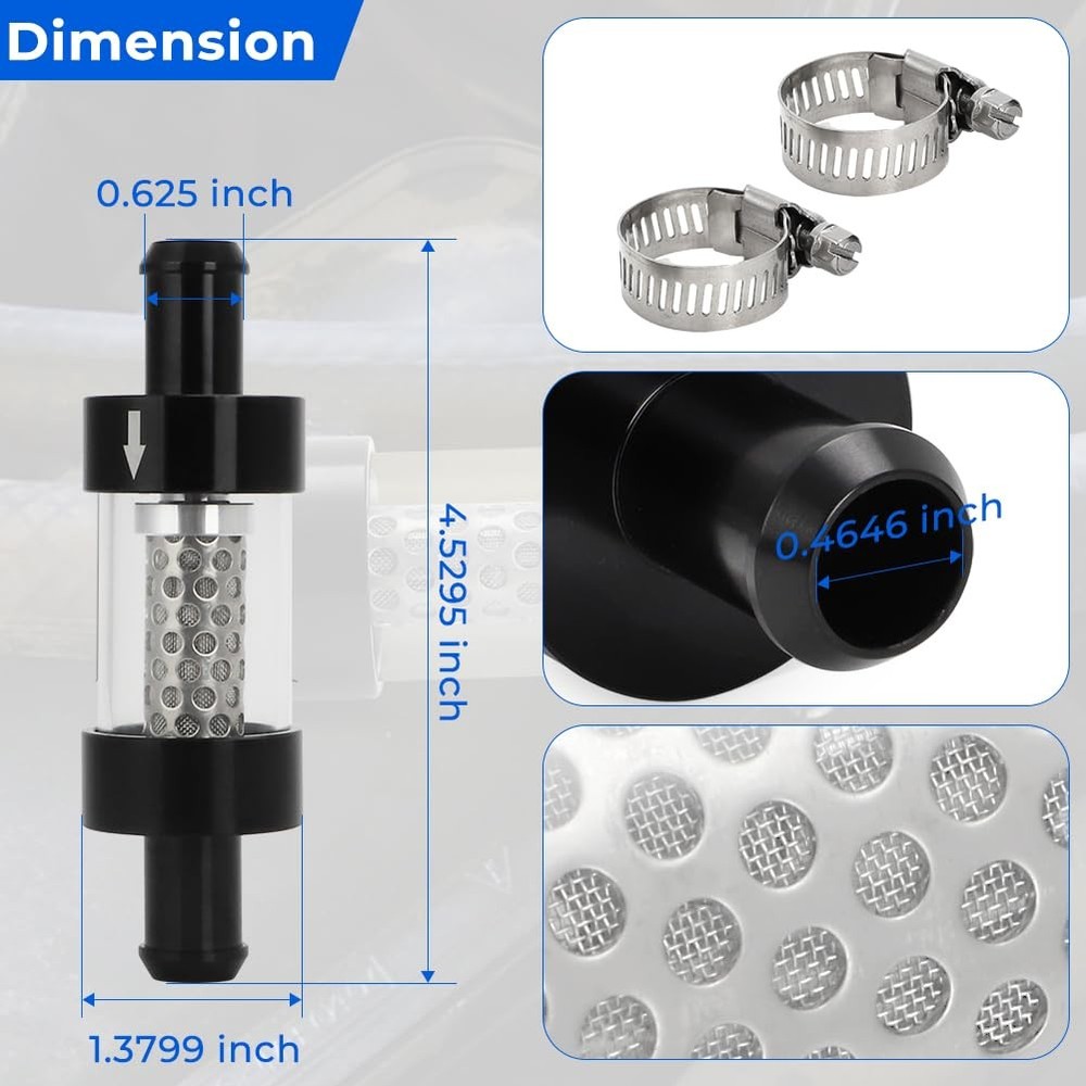 WIKIBB 5/8" Universal Filter Inline Heater Core Coolant 0.625 IN, black