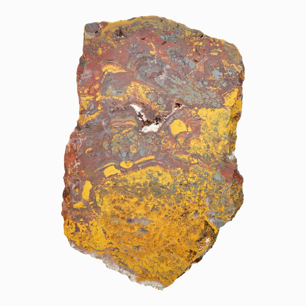 Apple Valley Jasper Slab - Hematite Flowers Broken Pattern