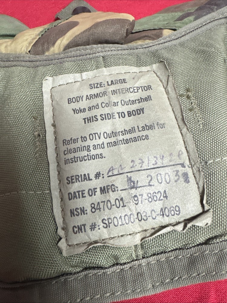 Yoke Collar Assembly BDU Army Lined Size Large A827