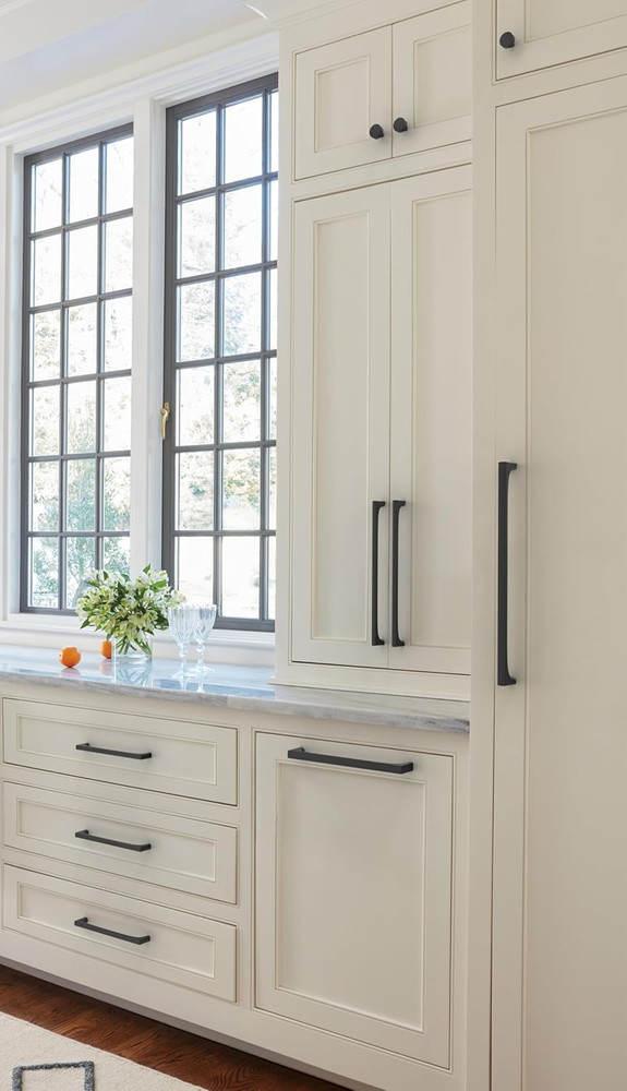 Matte Black 12" Appliance Pull - Merced BP37430MB for Modern Kitchens
