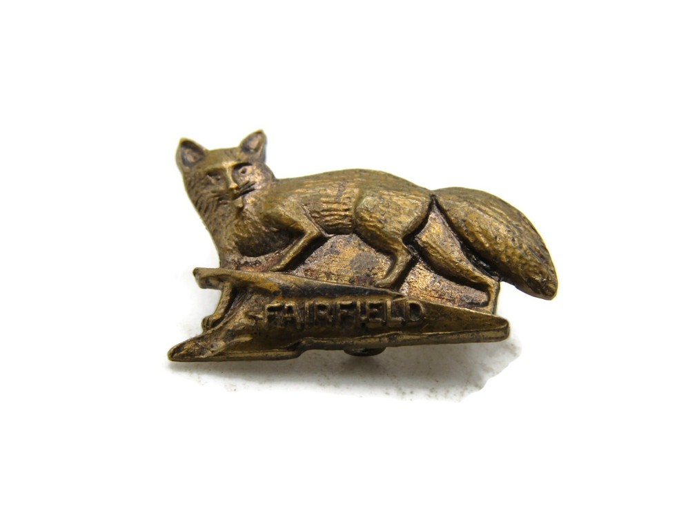 Fairfield Lettered Fox Pin Gold Tone