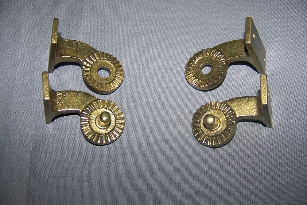 Two, Cast Brass Hinges, Or "Bases Of Sort" - SEE DESCRIPTION