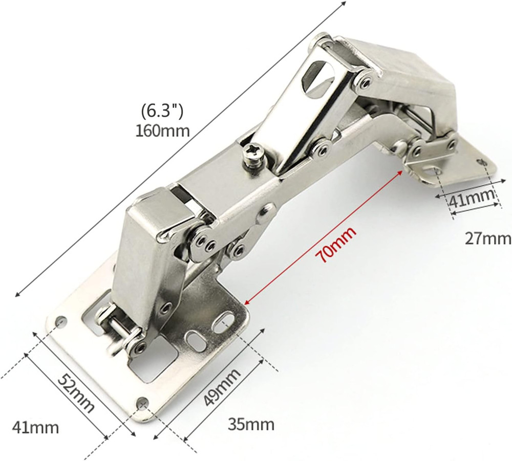 2 Pack 170 Degree Hidden Soft Close Adjustable Surface Mount Cabinet Hinges