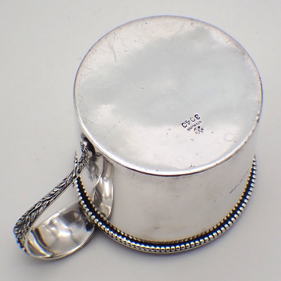 Cup Rose Handle Mayer Bros Sterling Silver 1909 Inscribed