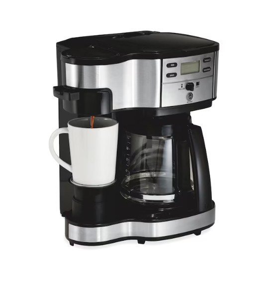 Hamilton Beach 2-Way Coffee Maker 12 Cup Single Serve Programmable Black
