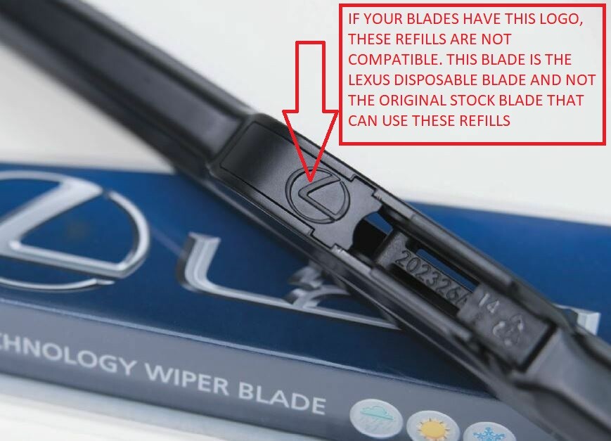 LEXUS OEM FACTORY FRONT WIPER BLADE INSERTS SET 2007-2017 LS460