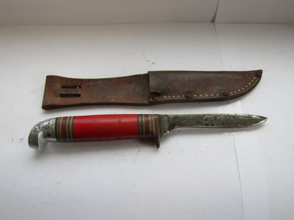 Western Bird and Trout Knife Red Handle