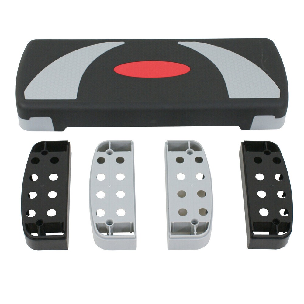 16"/28"/31"/43" Adjustable Exercise Step Platform Non Slip Surface w/ Risers