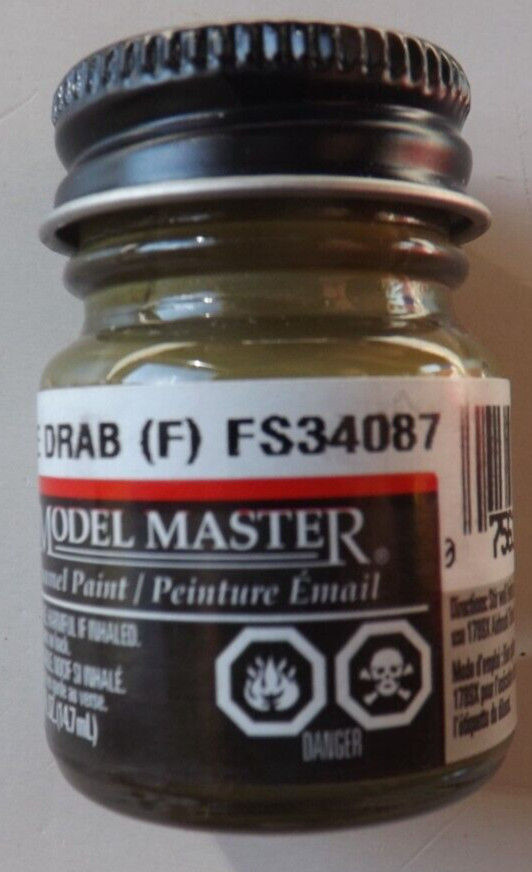 Testors Model Master "Olive Drab" FS 36087 #1711  1/2 oz. Enamel Paint OOP/HTF