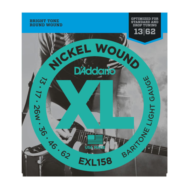 D'Addario EXL158 Short Scale Baritone Electric Guitar Strings Light 13-62