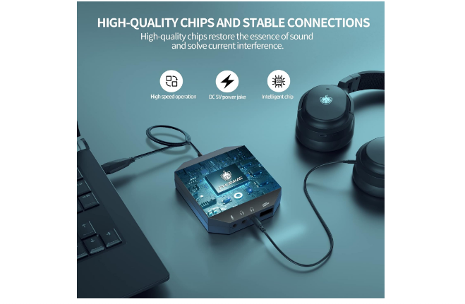 External Sound Card, PHOINIKAS USB Audio Adapter for PC Windows, Mac, Linux, Lap