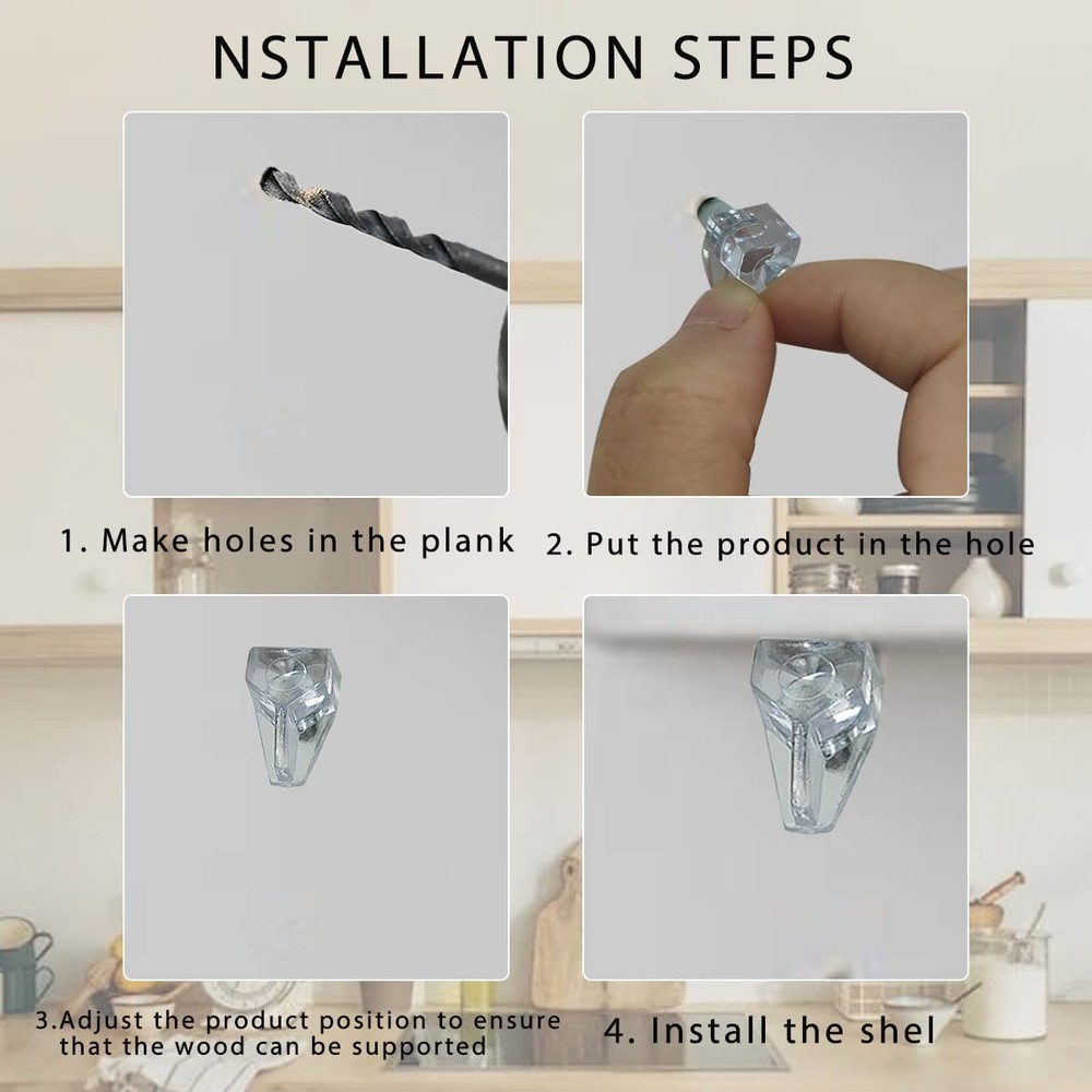 20 Pcs 5mm Clear Plastic Cabinet Shelf Support Pins, 20