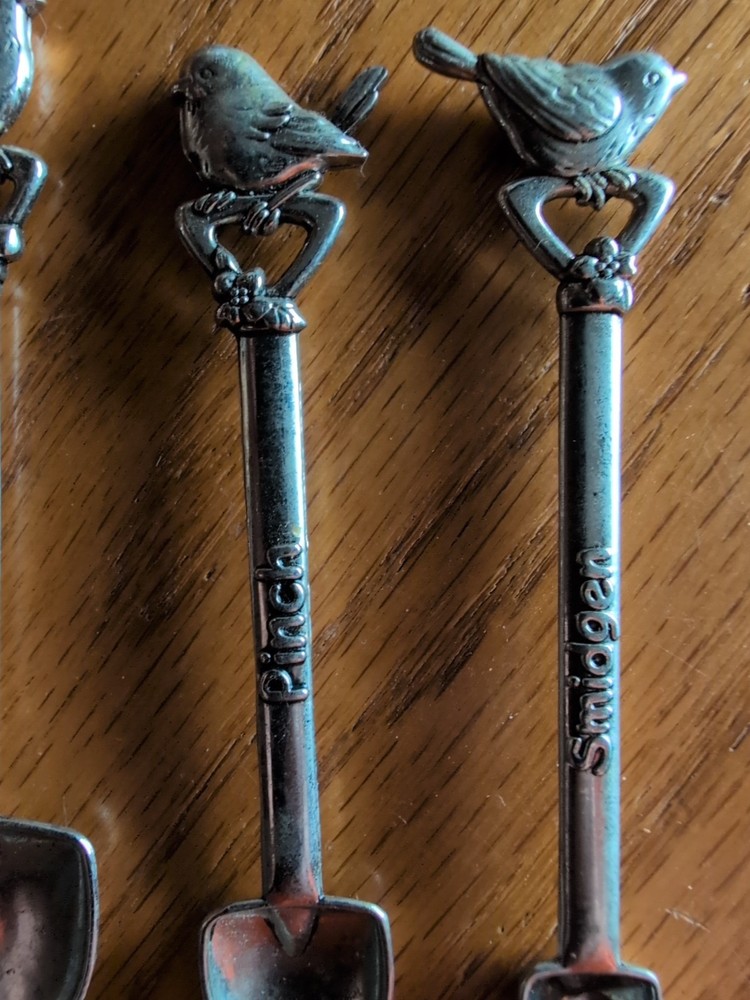 Bird Decorative Measuring Spoons W/ Hook Smidge Pinch Dash