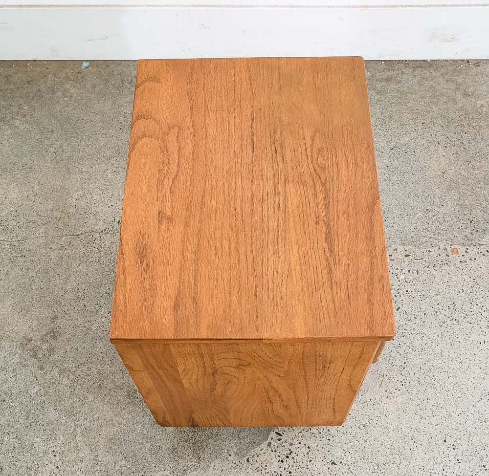Mid Century Modern Nightstand End Side Table Solid Oak Drawer Vintage Single Mcm